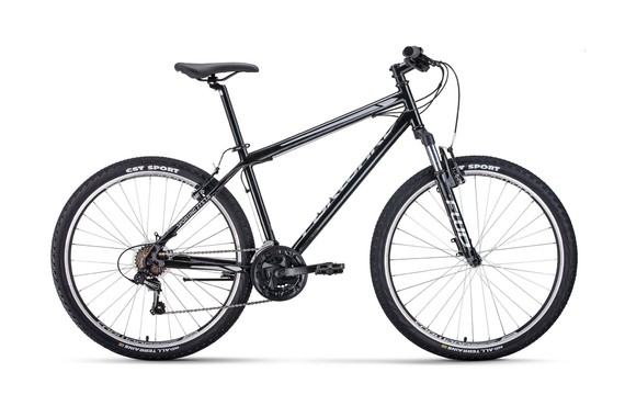 Фото: Велосипед FORWARD Sporting 1.2 V-brake, 27.5, рама 19, 2021, Черный/Серебристый