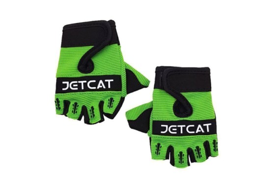Фото: Велоперчатки детские JETCAT PRO, без пальцев, размер S, Зеленый/Чёрный