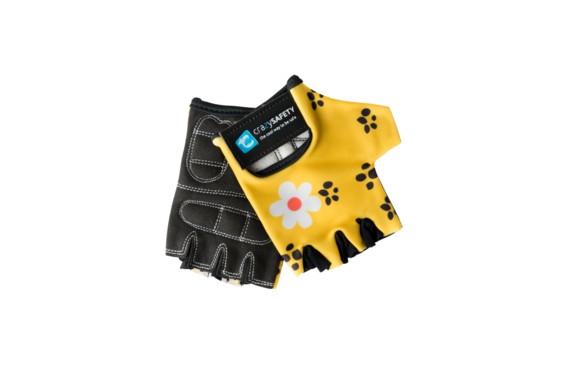 Фото: Велоперчатки детские CRAZY SAFETY, без пальцев, размер S, Желтый Леопард