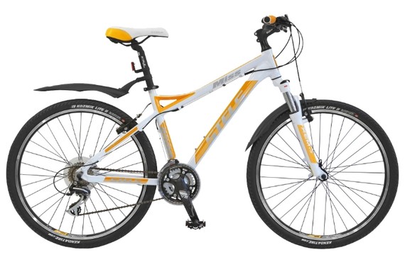 Фото: Велосипед STELS Miss 8500 26, рама 17, Белый/Желтый