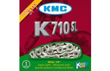 Цепь BMX, KMC K710SL, 1 ск, 100 звеньев, серебристого цвета
