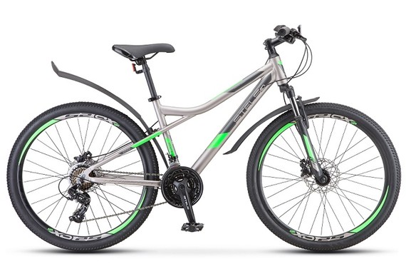 Фото: Велосипед STELS Navigator 610D, рама 14, цвет Серый/Зелёный