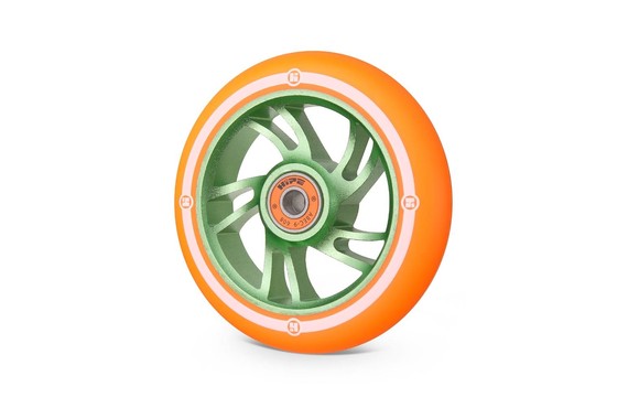 Фото: Колесо для самоката HIPE 5W 110мм Зелёный/Оранжевый