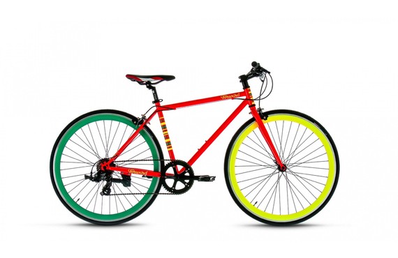 Фото: Велосипед FORWARD Indie Jam 2.0, 700C, рама 18, 2016, Красный/Желтый/Зелёный